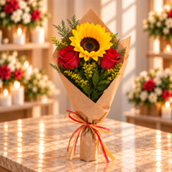 Encanto de Girassol e Rosas