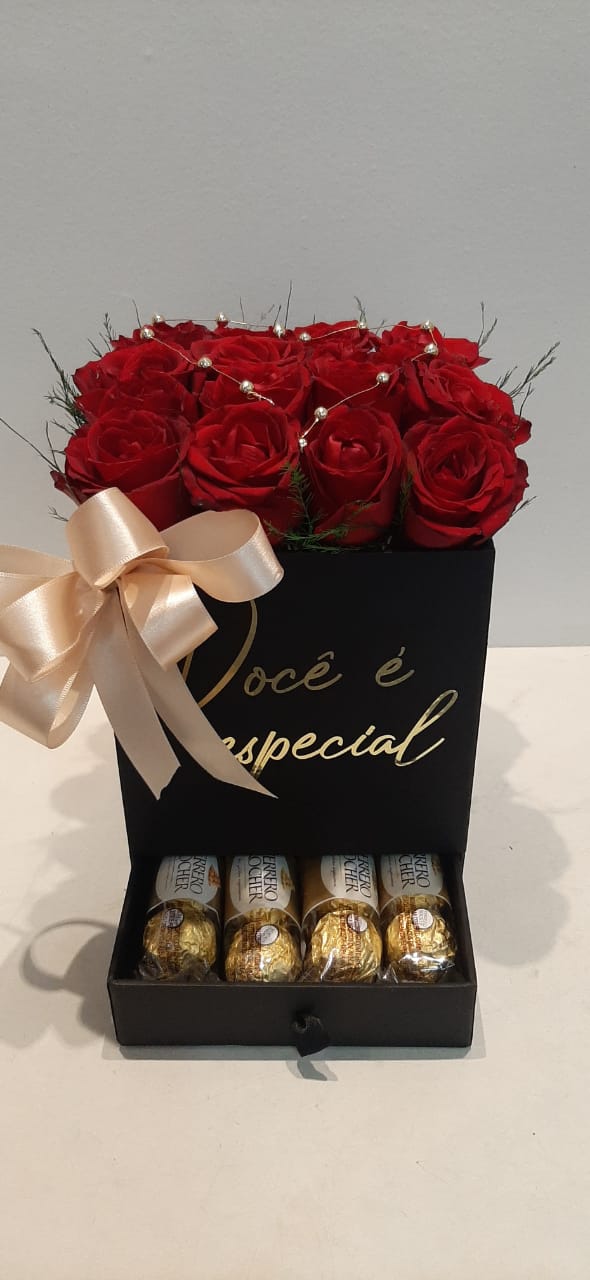 Box Flores e Chocolates - Maxx Flowers
