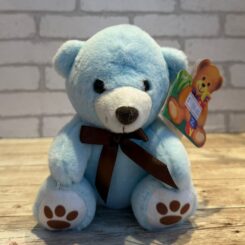 Urso PP Azul com Lacinho - 14cm
