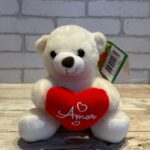 Urso PP com Almofada de Coração - 12cm