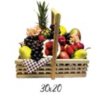 Linda cesta de Frutas, tamanho 30x20, com produtos frescos.