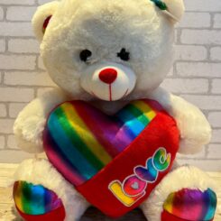 Urso G1 com Coração Arco-Íris - 39cm